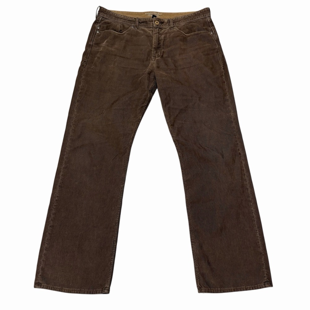 Banana Republic Straight Fit Pima Cotton Corduroy Pants Brown Men's Size 36/32